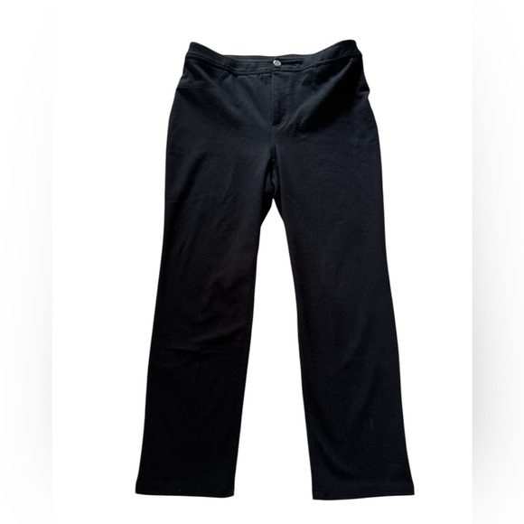 JM Collection Petite Black Straight Leg Dress Pants with Studded Detail - Picture 1 of 10